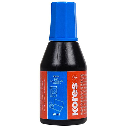 Краска штемпельная "Kores", 28 мл, синий