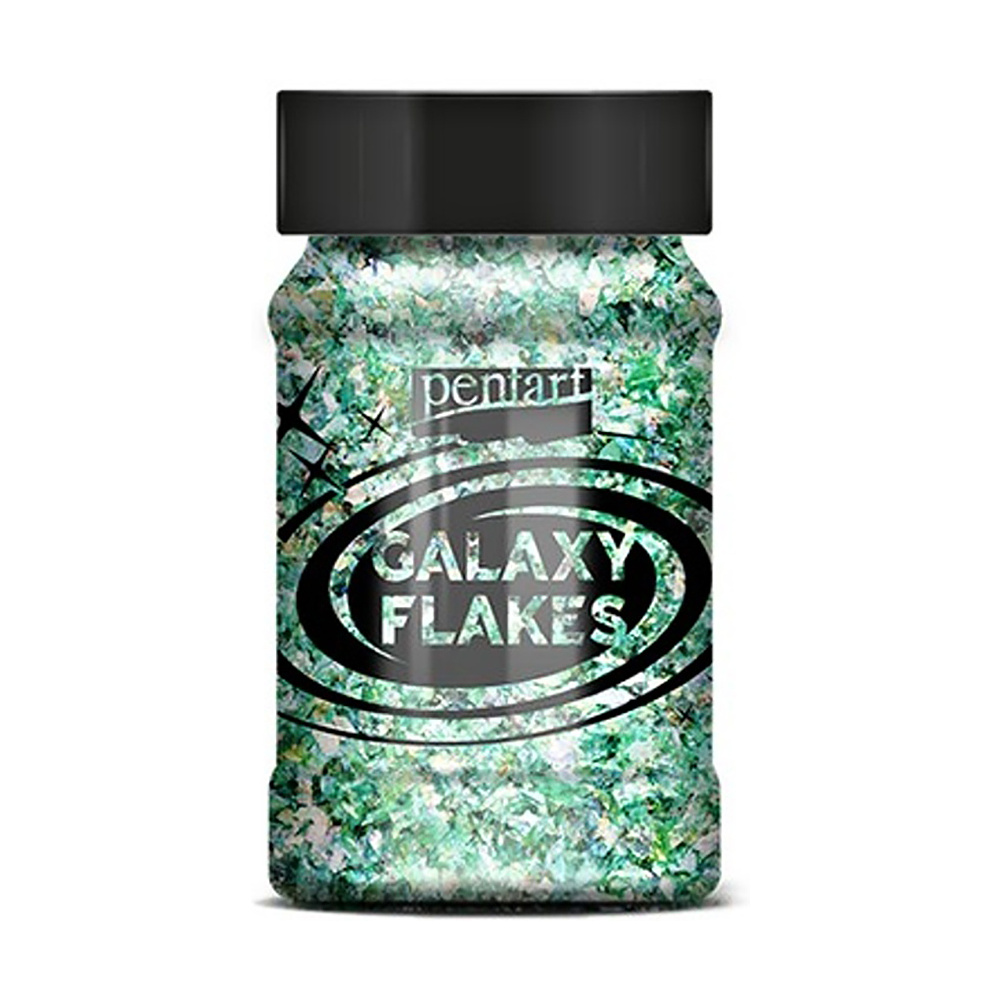 Хлопья декоративные "Pentart Galaxy Flakes", 15 г, зеленый Сатурн