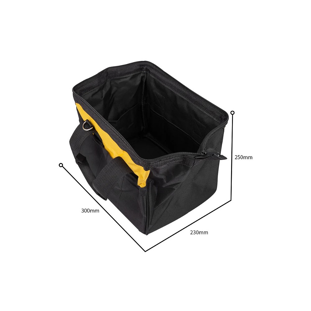 Сумка для инструментов Deli YS EDL-P1, 300х230х250 мм, ткань Oxford, черный, желтый - 13