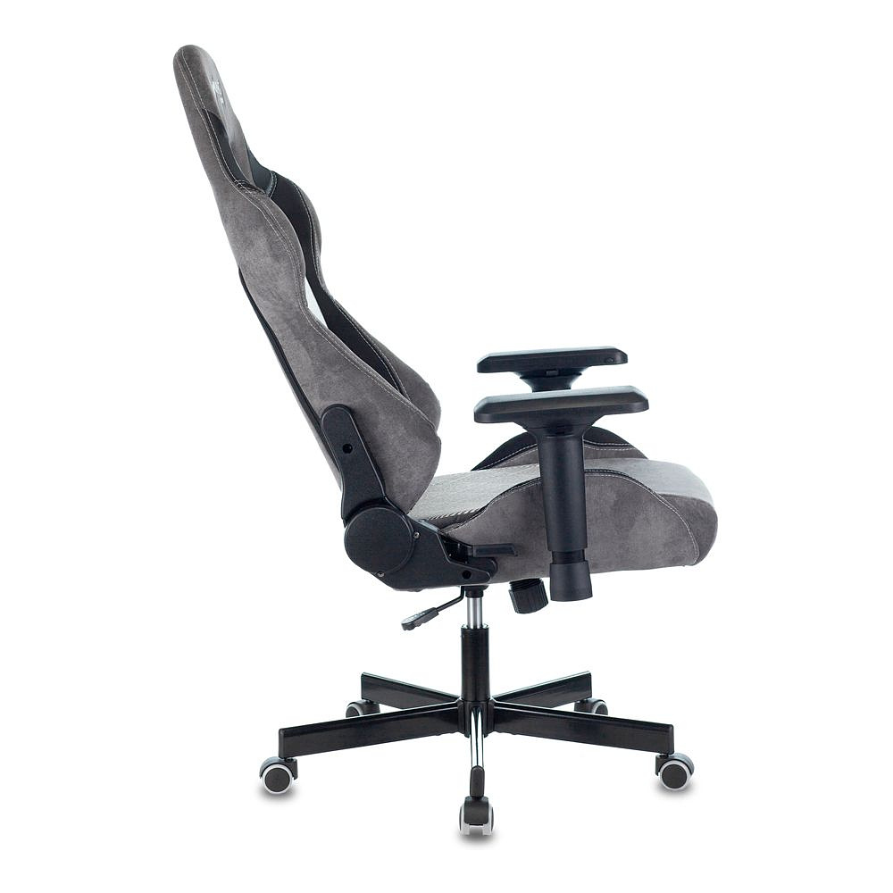 Кресло игровое "Zombie VIKING 7 KNIGHT Fabric", ткань, экокожа, металл, серый - 10