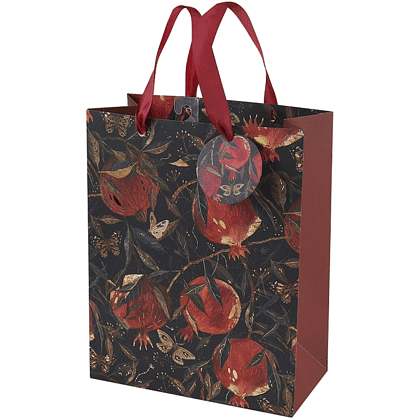 Пакет бумажный подарочный "Flora. Гранат", 26x32,4x13 см, бордовый
