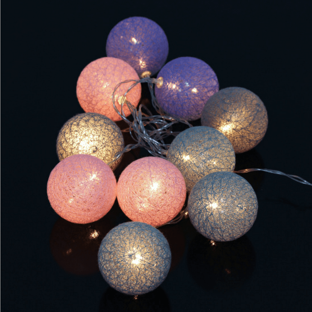 Гирлянда электрическая LED "Нить" с насадками "Шар", 2 м, тепло-белый - 2