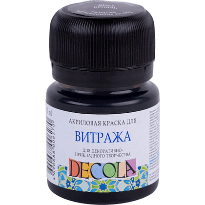 Краска акриловая для витража "Декола", 810 черная, 20 мл., банка