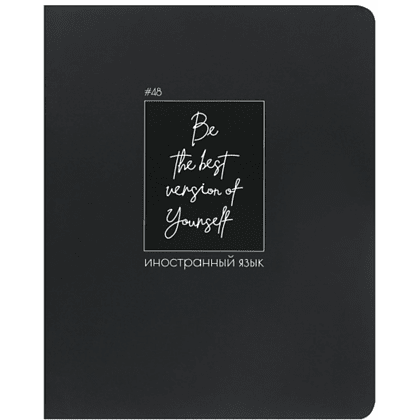 Тетрадь предметная "Иностранный язык. Вlack pictures", А5, 48 листов, клетка, черный