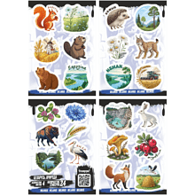 Набор наклеек объемных "Беларусь. Природа", А6, 4 листа, 24 шт