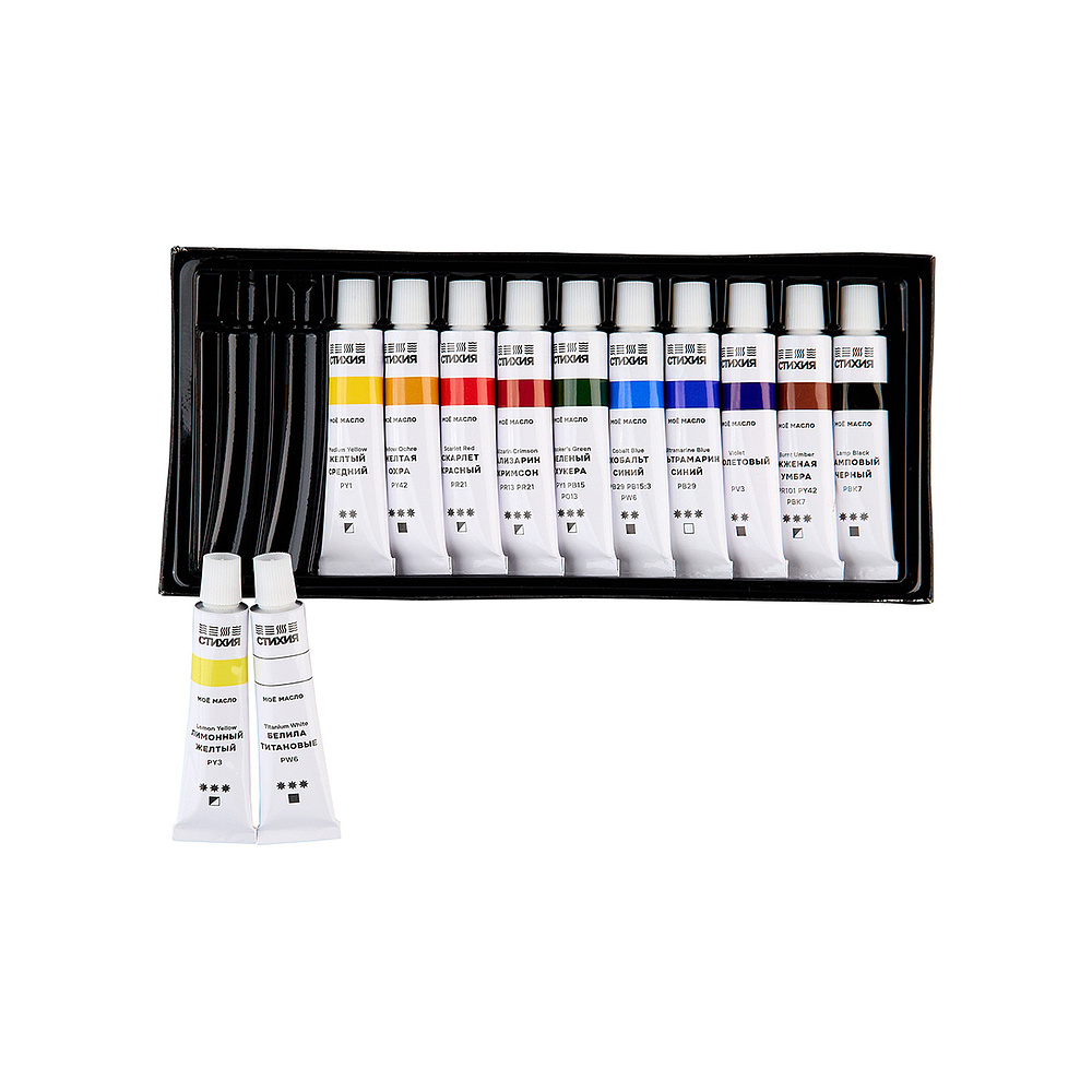Краски масляные "Стихия", 12 цветов, 12 мл - 4
