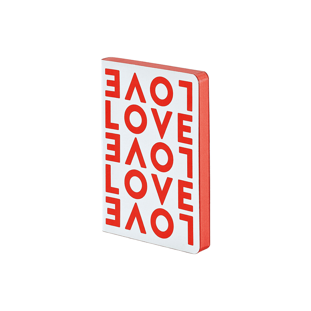 Блокнот "Love", А5+, 176 листов, в точку, белый, срез красный