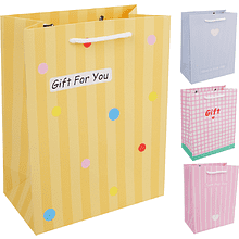 Пакет бумажный подарочный "Gift", 18х23х10 см, ассорти