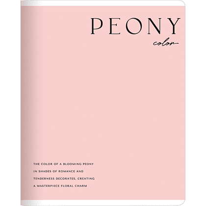 Тетрадь "Peony", A5, 48 листов, клетка, скоба сбоку, розовый