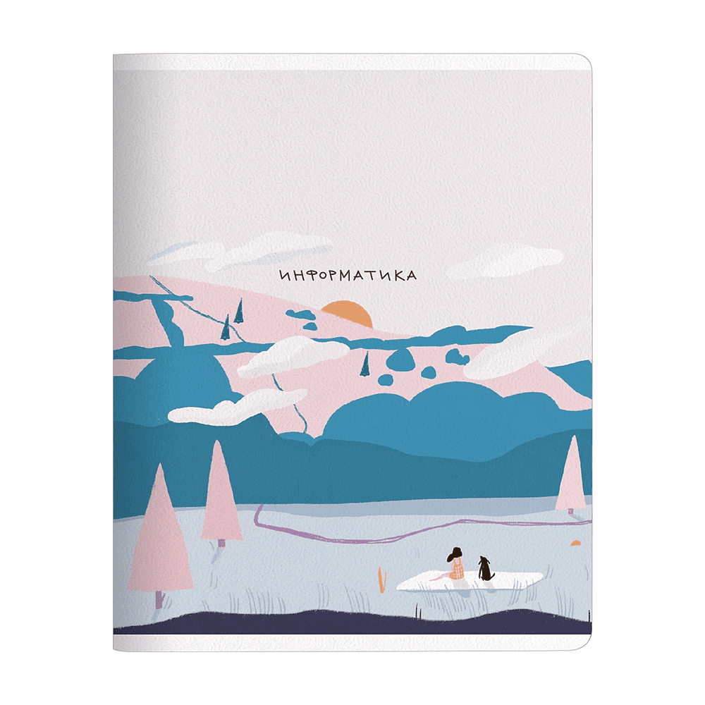 Тетрадь предметная "Moments информатика", A5, 48 листов, клетка, скоба сбоку, разноцветный