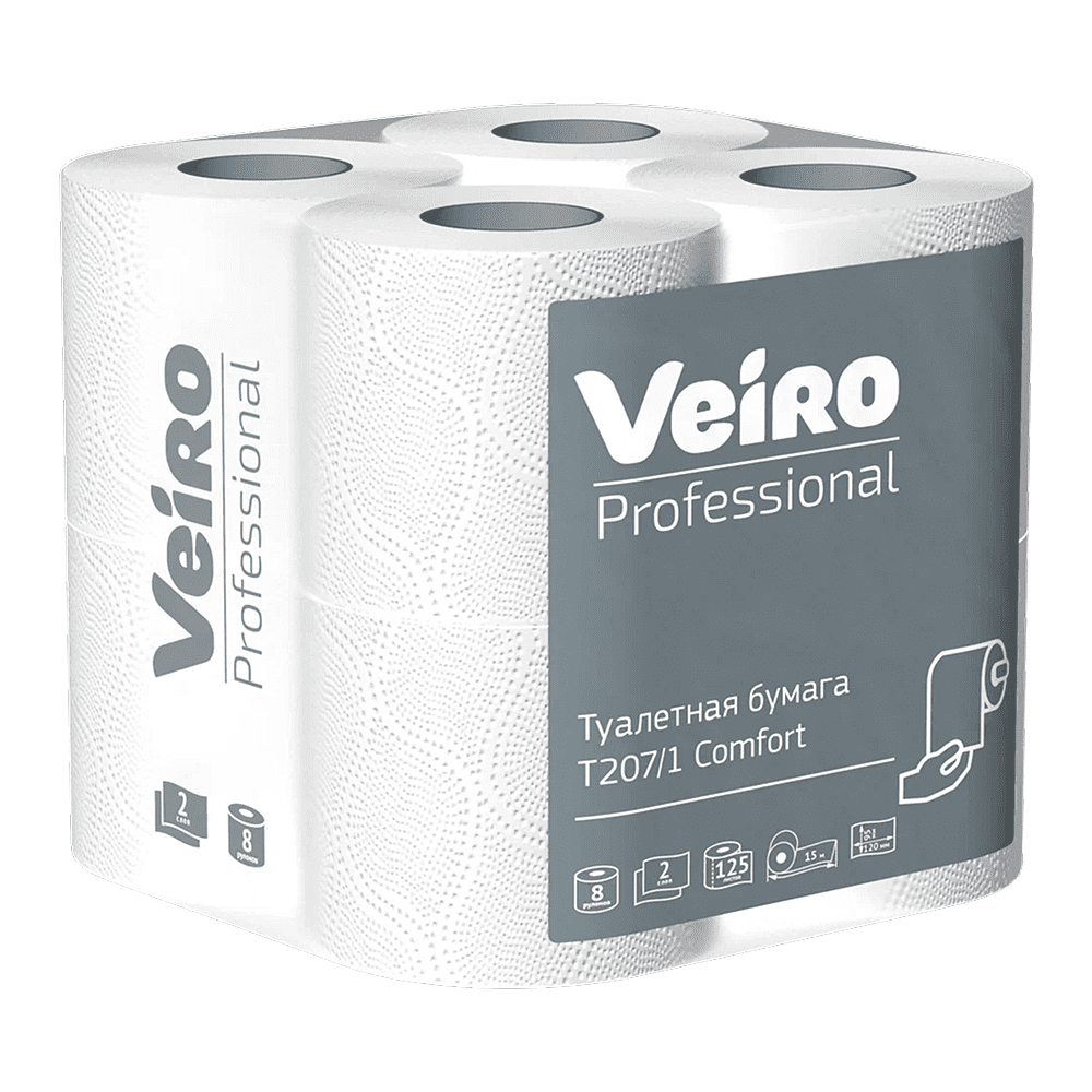 Бумага туалетная "Professional Comfort", 2 слоя, 8 рулонов - 2
