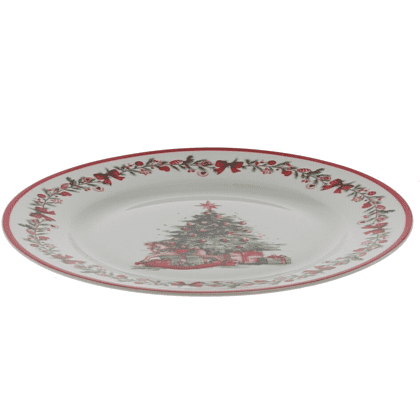 Тарелка фарфоровая "Елка", 26 см, разноцветный - 2