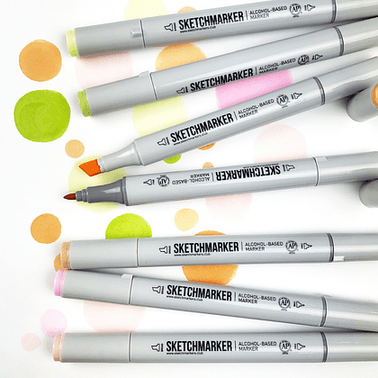 Маркер перманентный двусторонний "Sketchmarker", G15 лаймовый пунш - 3