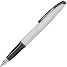 Ручка перьевая "Cross ATX Brushed Chrome Fountain Pen", M, белый, черный, патрон черный