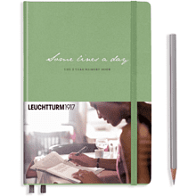 Блокнот "Leuchtturm1917. Несколько строк в день", А5, 365 страниц, на резинке, шалфей