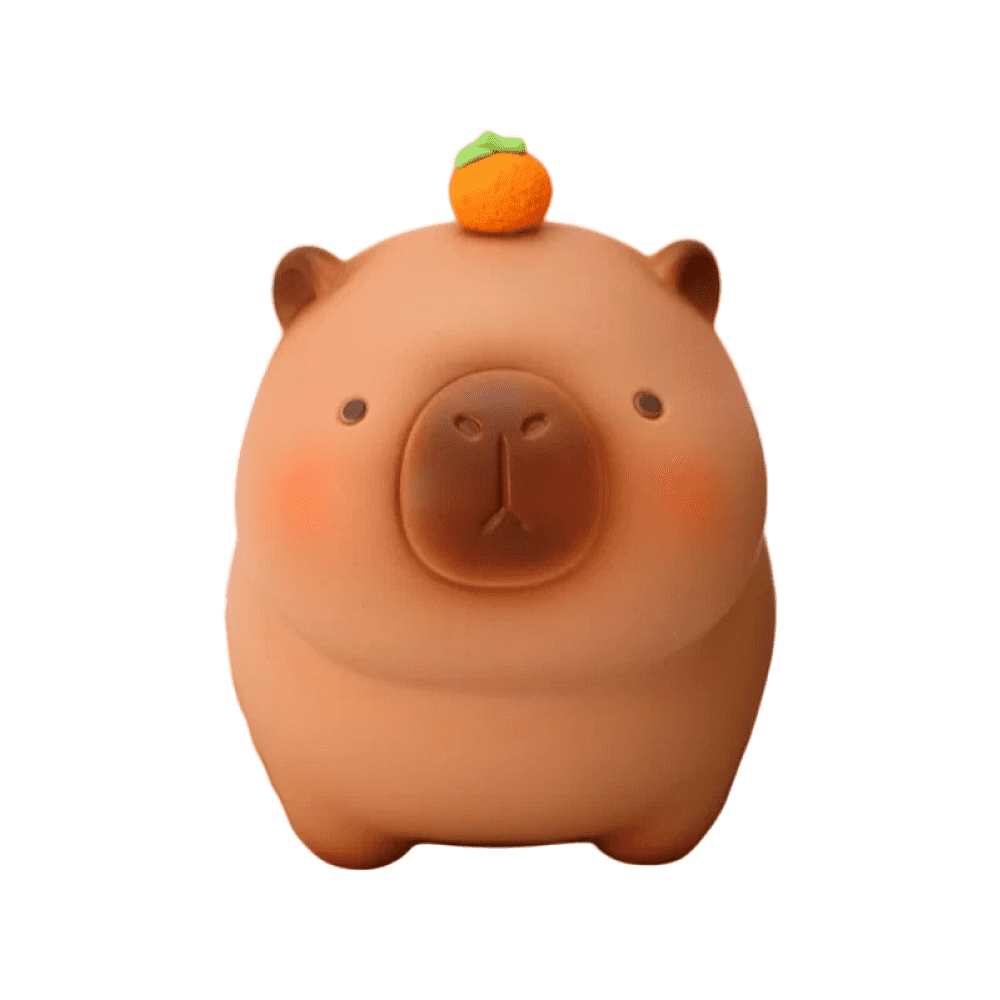 Копилка "Capybara with yummy treats", пластик, коричневый