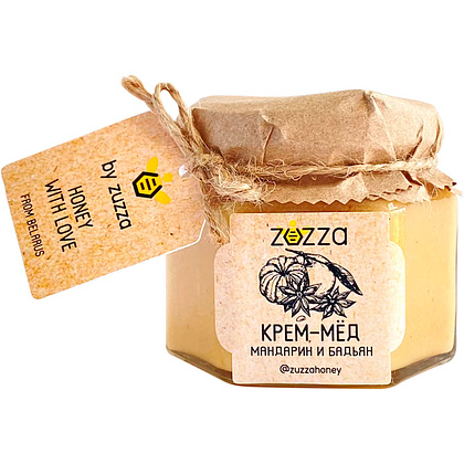 Мед-крем "Zuzza", мандарин, бадьян, 150 г