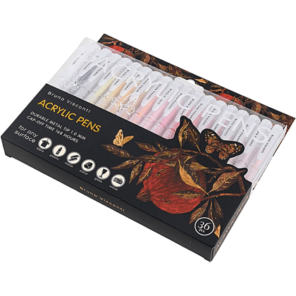 Набор ручек акриловых "Flora. Гранат", 1 мм., шариковые, пластиковые, 36 штук - 2