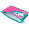 Папка для тетрадей "Мишка на сумке", А4, на молнии, пластик, розовый, бирюзовый - 3