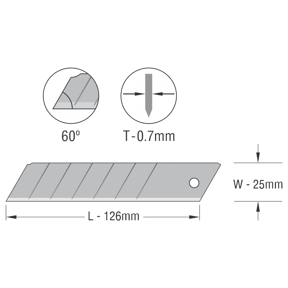 Лезвие для большого ножа Miles "B254-10", 25 мм, 10 шт. - 2