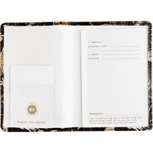 Обложка для паспорта "Flora. Ночные цветы", кожзам., черный