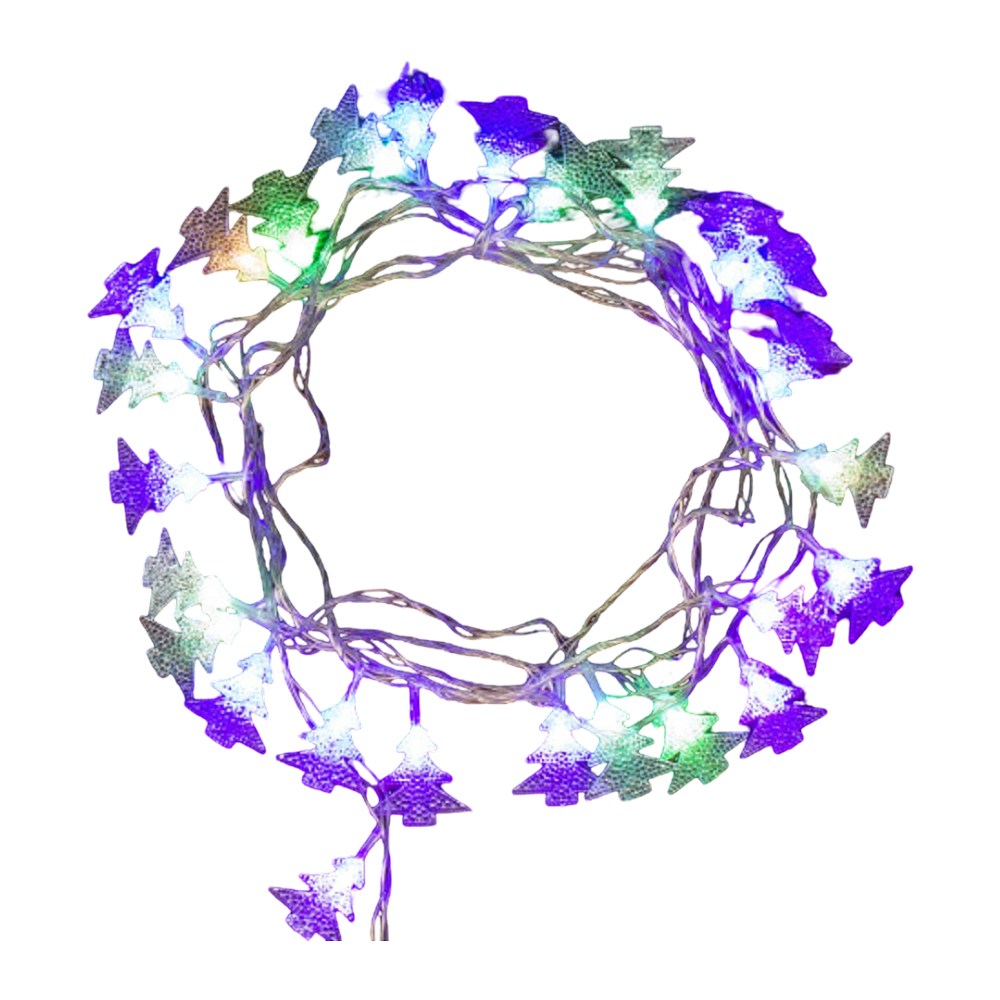 Гирлянда электрическая LED "Нить" с насадками "Елочка", 4,5 м, мультиколор