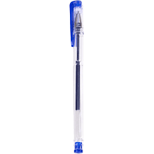 Ручка гелевая "Office Products", 0.5 мм, прозрачный, стерж. синий