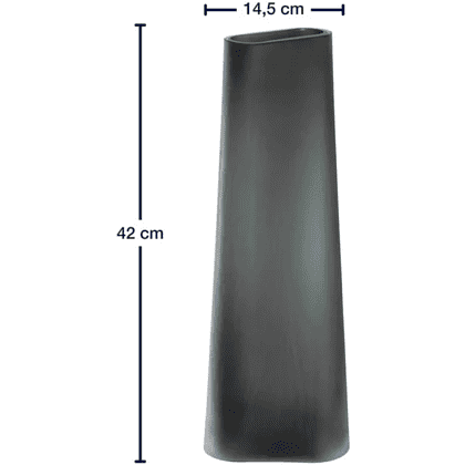 Ваза стеклянная "Turno", 42 см, матовый серый - 2