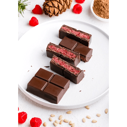 Шоколад молочный "Сибирский кедр", 200 гр., с малиной и тестом катаифи - 7