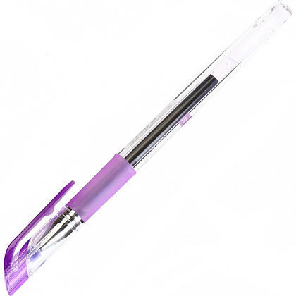 Ручка гелевая "Jell-Zone Standard", 0,5 мм, прозрачный, стерж. фиолетовый