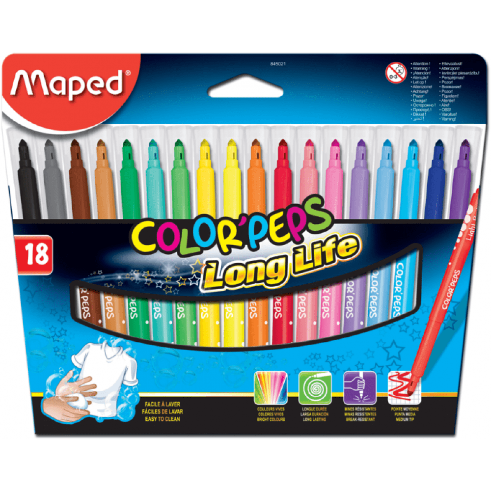 Фломастеры Maped "Color Peps", 18 шт