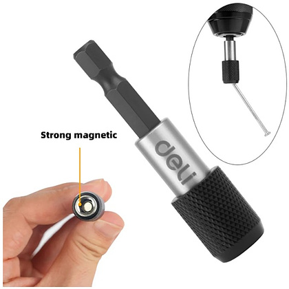 Держатель бит (насадок) Deli YS EDL107401, магнитный, набор 2 шт., 60мм, 1/4", с фиксатором - 7 Держатель бит (насадок) Deli YS EDL107401, магнитный, набор 2 шт., 60мм, 1/4", с фиксатором - 7