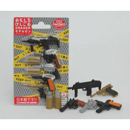 Набор ластиков "IWAKO Model Gun", 6 шт, ассорти - 3