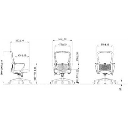 Кресло компьютерное SitZone U-069B, сетка, ткань, черный - 6