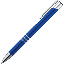 Ручка шариковая автоматическая "Ascot", 0.7 мм, синий, серебристый, стерж. синий