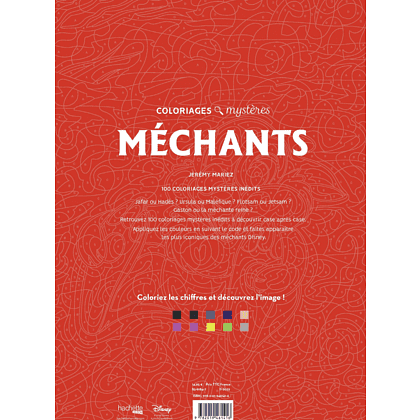 Раскраска по номерам на французском языке "Coloriages mystères Disney - Méchants" - 2