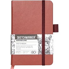 Скетчбук "Sketchmarker", 9х14 см, 140 г/м2, 80 листов, красный винтаж