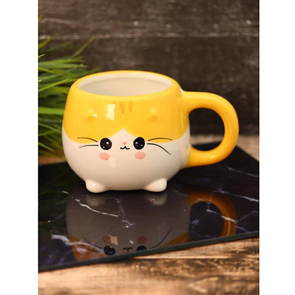 Кружка керамическая "Cat", 450 мл, оранжевый - 3