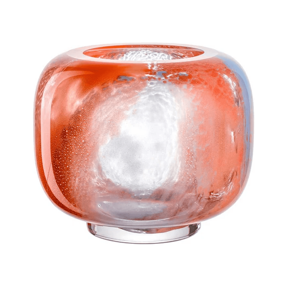 Ваза стеклянная "Cipria", 20 см, оранжевый, голубой