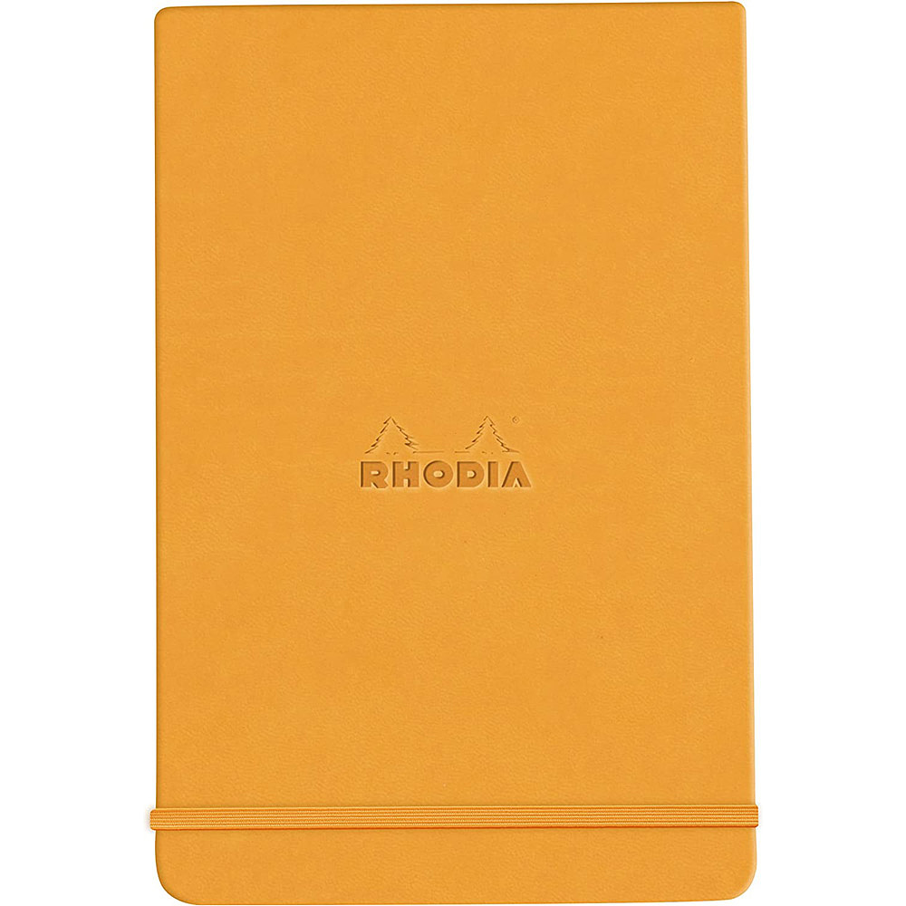 Блокнот "Rhodiarama Webnotepad" на резинке, A5, 96 листов, линейка, оранжевый