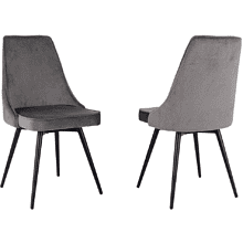 Стул Бюрократ "CH-K4_SP_2" ткань, темно-серый, металл, комплект 2 штуки, с поворотным механизмом