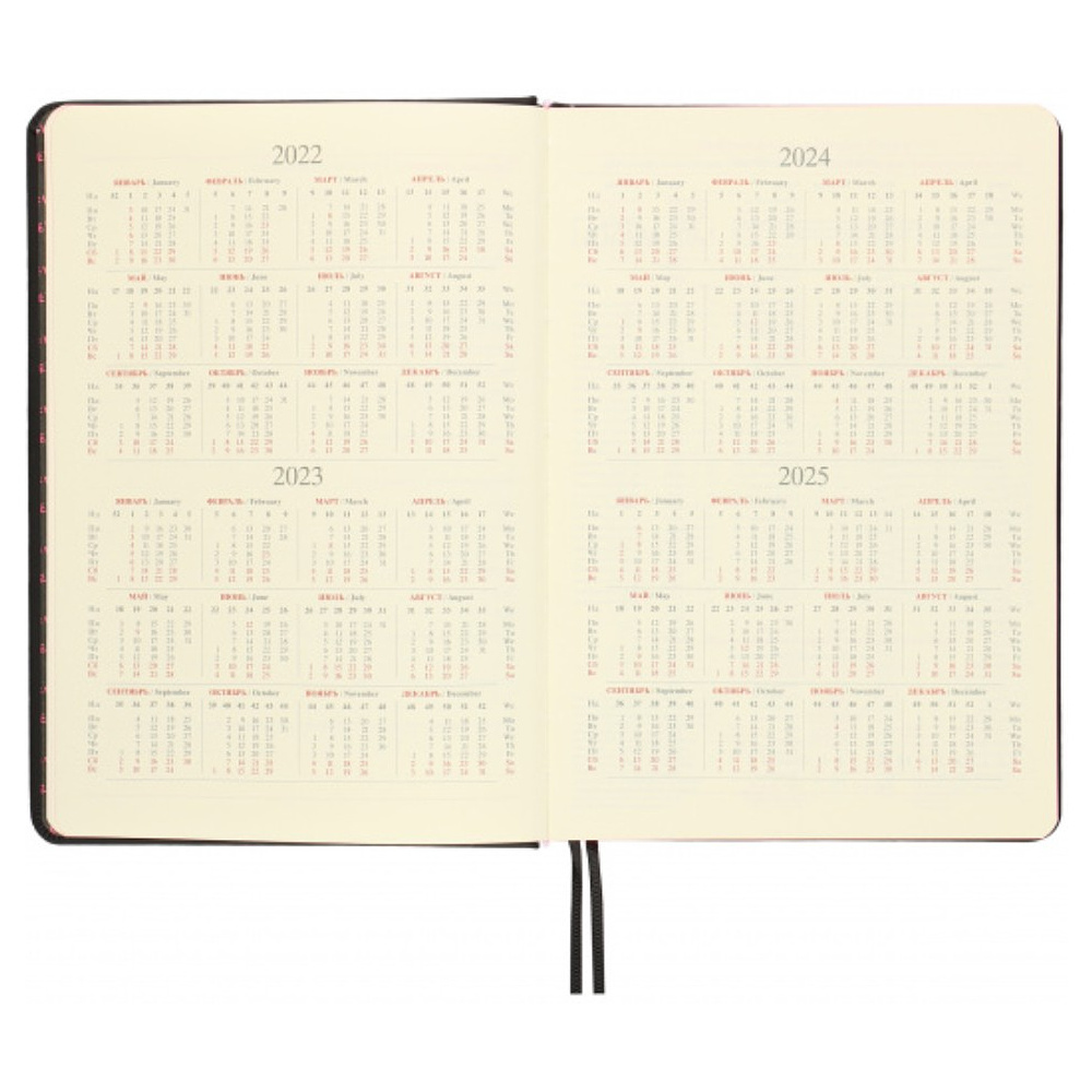 Ежедневник недатированный "FIORENZO Pastel soft touch", A5, 168 листов, черный, срез розовый - 6