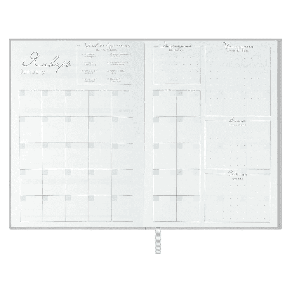 Ежедневник недатированный "Аспид Глосс", А6+, 320 страниц, линейка, серый - 4