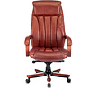 Кресло для руководителя Бюрократ "T-9922WALNUT", кожа, металл, дерево, светло-коричневый  - 2