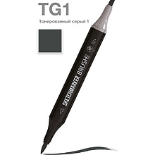 Маркер перманентный двусторонний "Sketchmarker Brush", TG1 тонированный серый 1