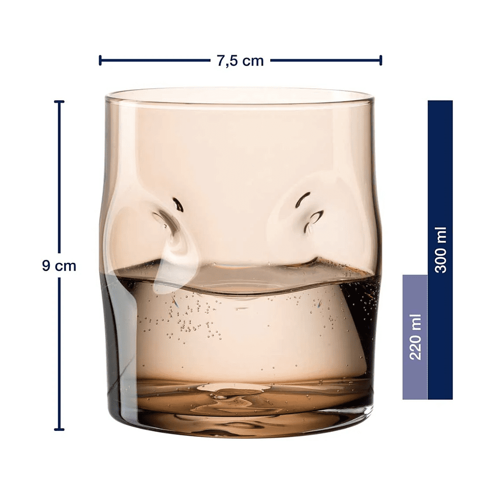 Стакан стеклянный "Vesuvio", 300 мл, прозрачный коричневый - 2