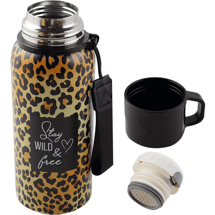 Термос "Леопард", 600 мл, желтый, черный - 2