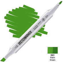 Маркер перманентный двусторонний "Sketchmarker", G61 зеленая пальма