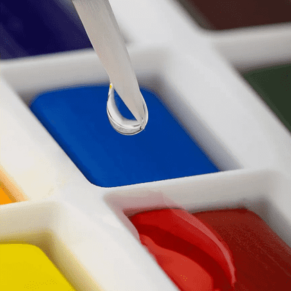 Набор для рисования акварелью "Himi Miya" (краски 18 цветов, кисть, бумага, стакан), розовый футляр - 4