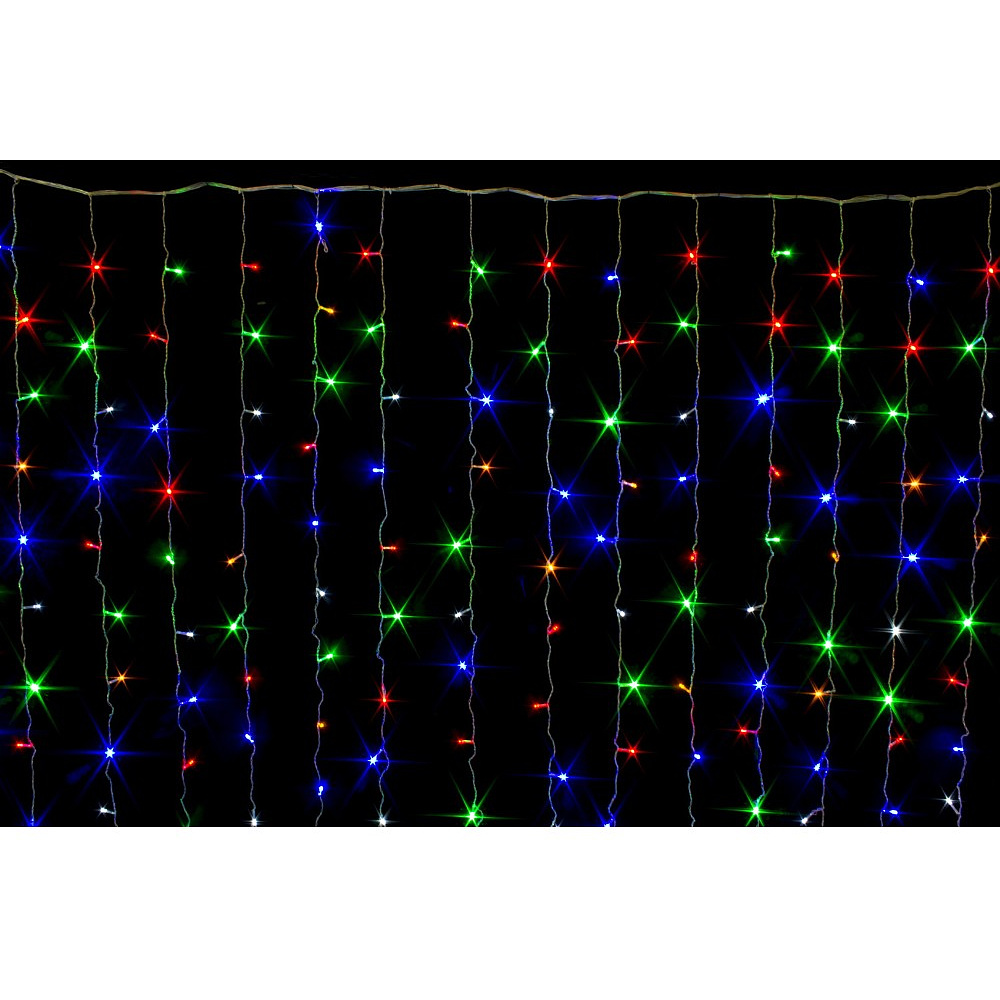 Гирлянда LED "Занавес-роса водопад"  3*2 м, 360 LED, прозрачный провод, мультиколор